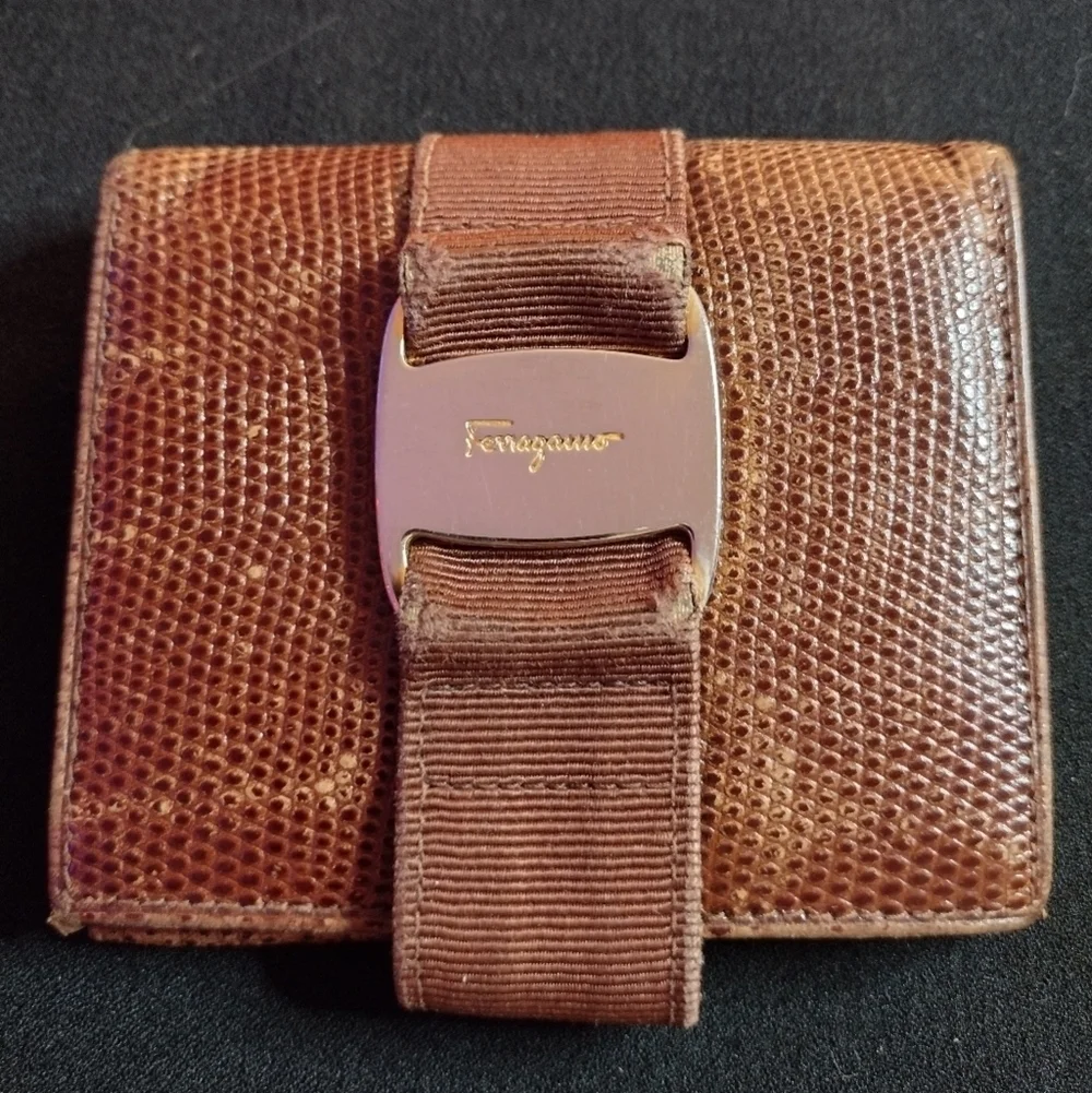 Salvatore Ferragamo Brown Leather Bi-fold Wallet